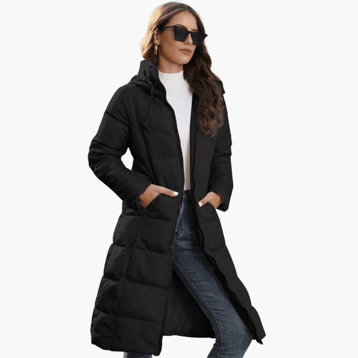 Long Hooded Puffer Coat for Women – Warm &amp; Stylish Winter Jacket