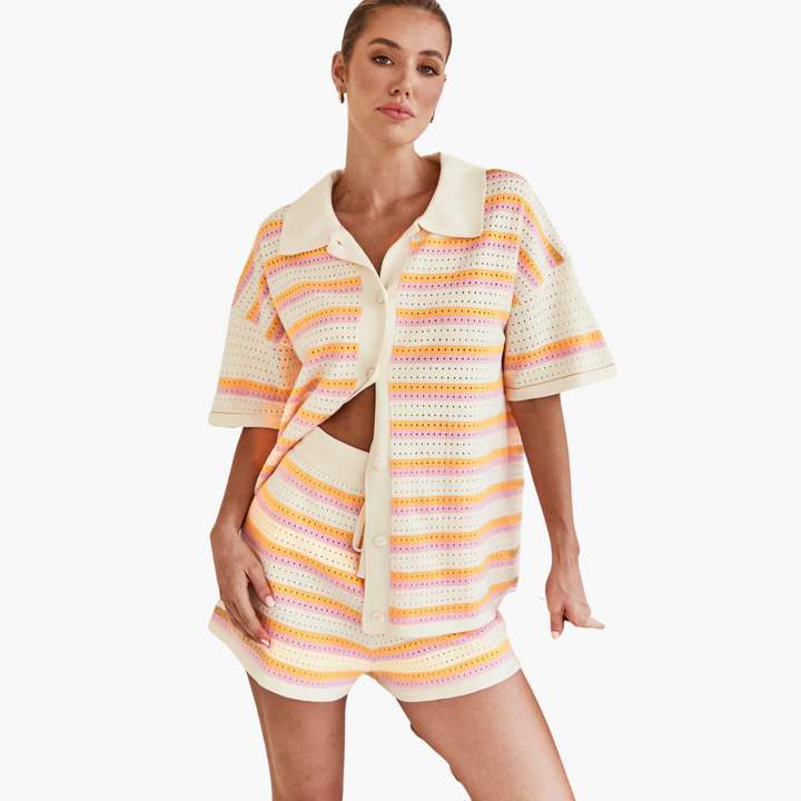 Women’s Two-Piece Summer Set with Crochet Detail