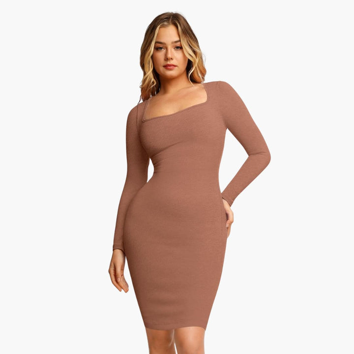 Women’s Bodycon Maxi Dress with Straps and Shaping