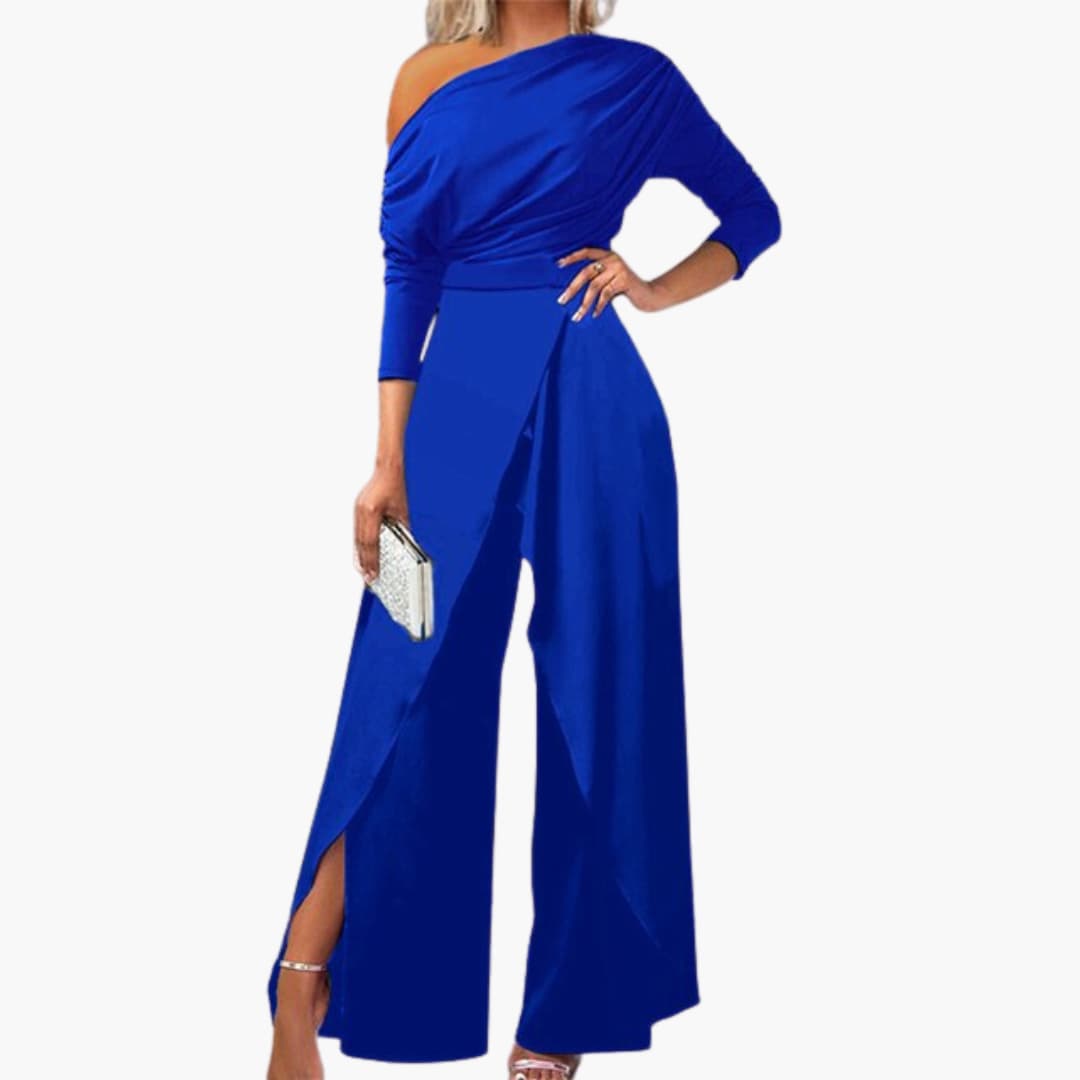 Women’s One-Shoulder Jumpsuit with Wide-Leg Pants
