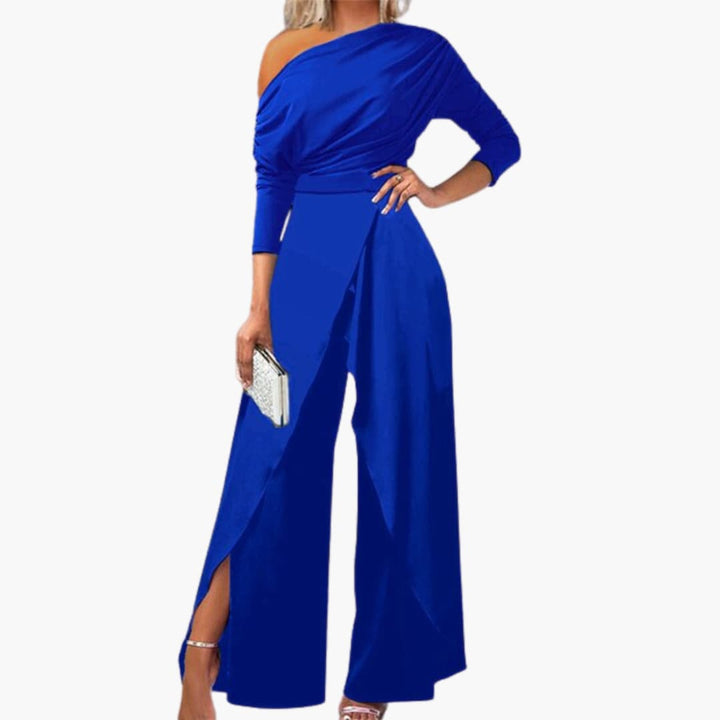 Women’s One-Shoulder Jumpsuit with Wide-Leg Pants
