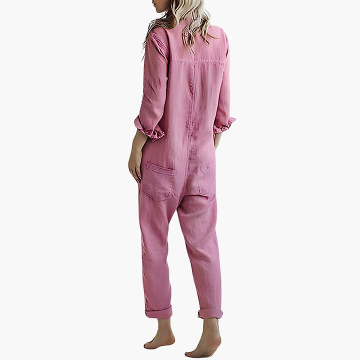 Women’s Long Sleeve Jumpsuit with Straight-Leg Fit