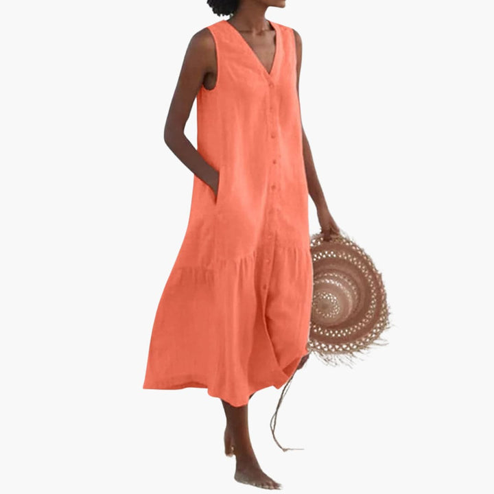 Button-Down Midi Dress for Women - Casual Summer Style -  Made By Riley