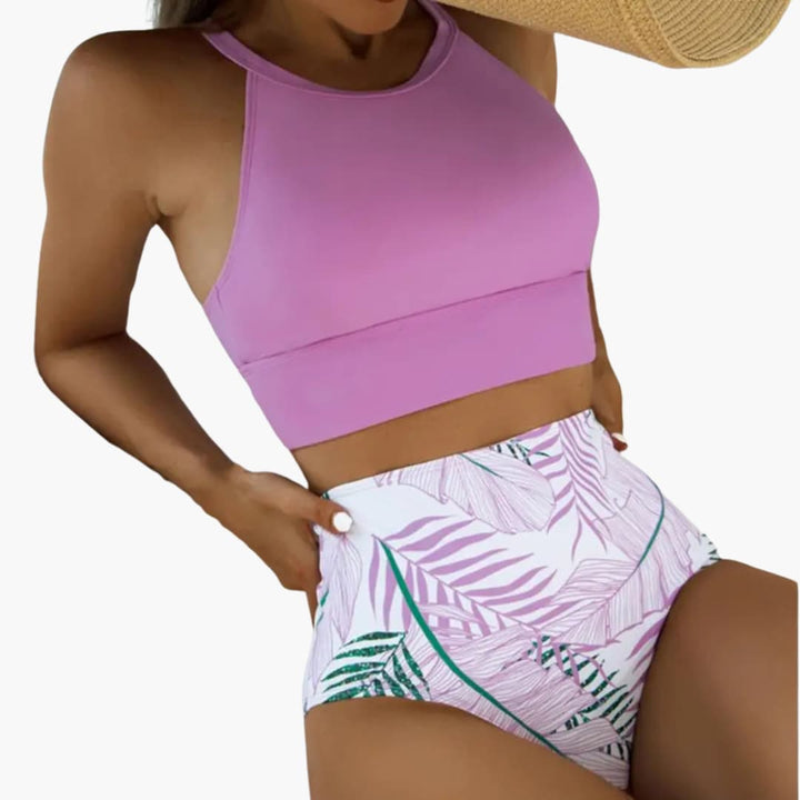 Women’s Bikini Set with Padded Top and High - Waisted Bottoms