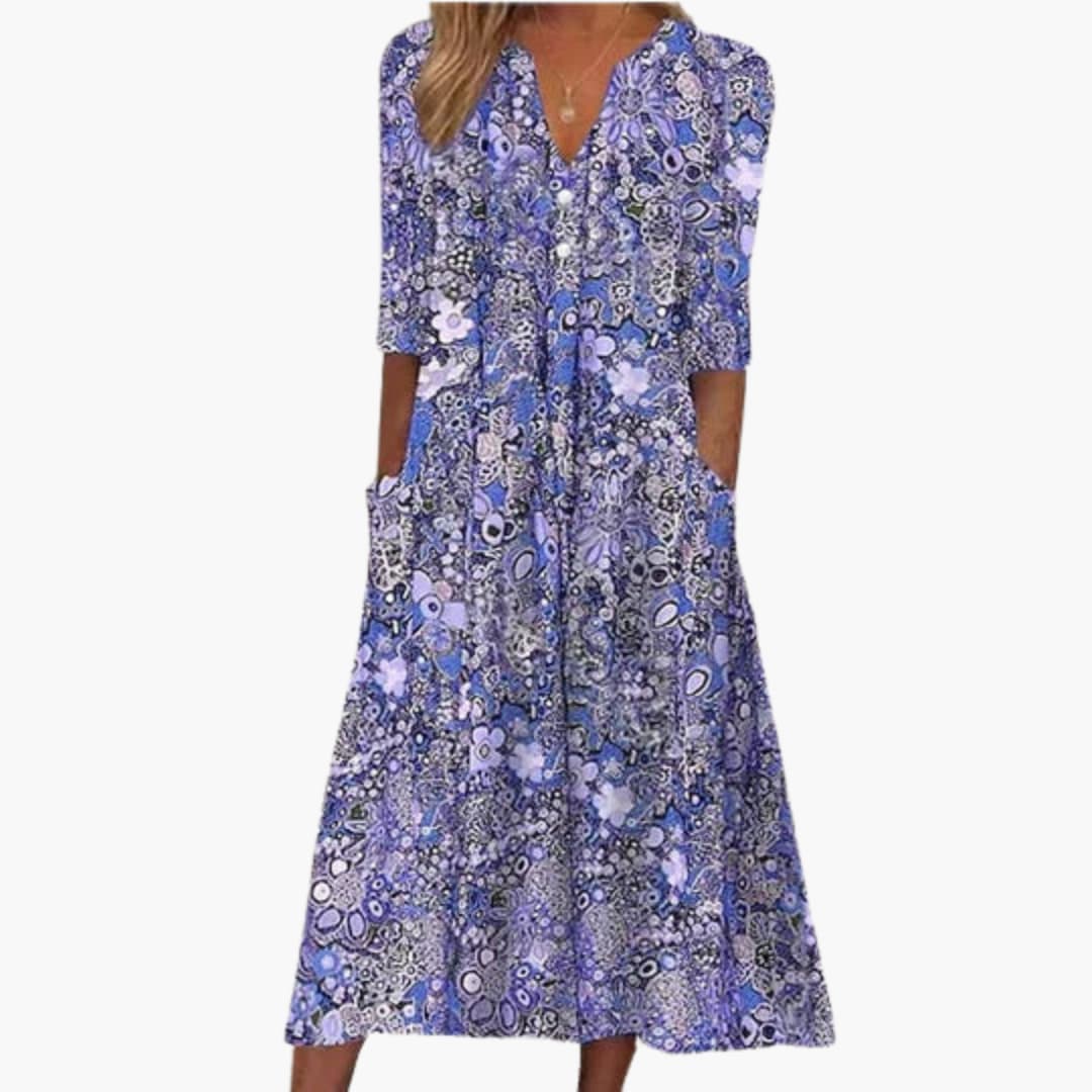 Bohemian Style Midi Dress for Women - Casual Summer Wear -  Made By Riley