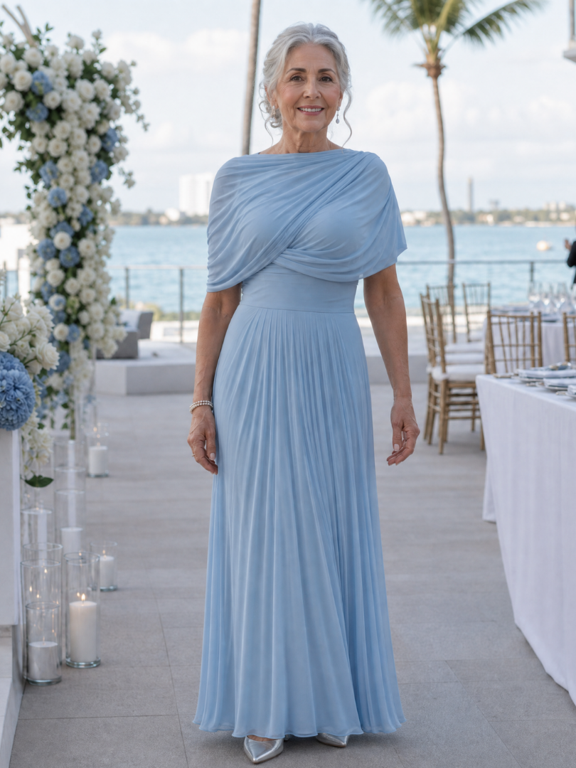 Thael | One Shoulder Draped Bodice Maxi Dress