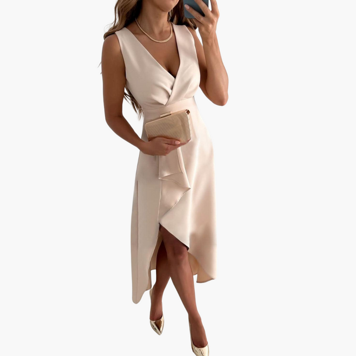 Women’s Midi Dress with Wrap Design