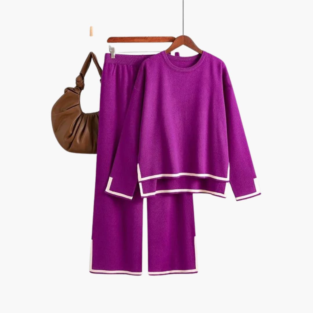 Women’s Two-Piece Set with Long-Sleeve Top and Matching Pants
