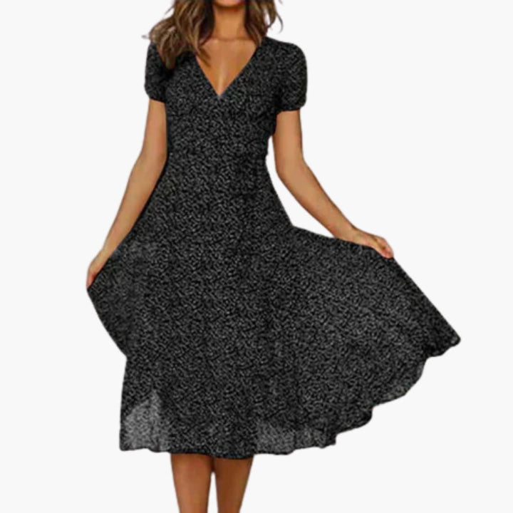Women’s A-Line Summer Dress with V-Neck and Swing Hem
