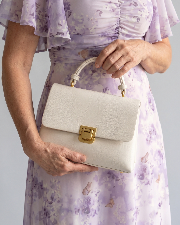 Adria | Structured Top Handle Flap Purse