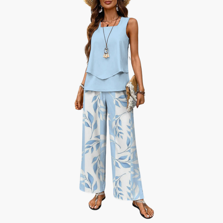 Women’s two-piece set with square neckline and Pants