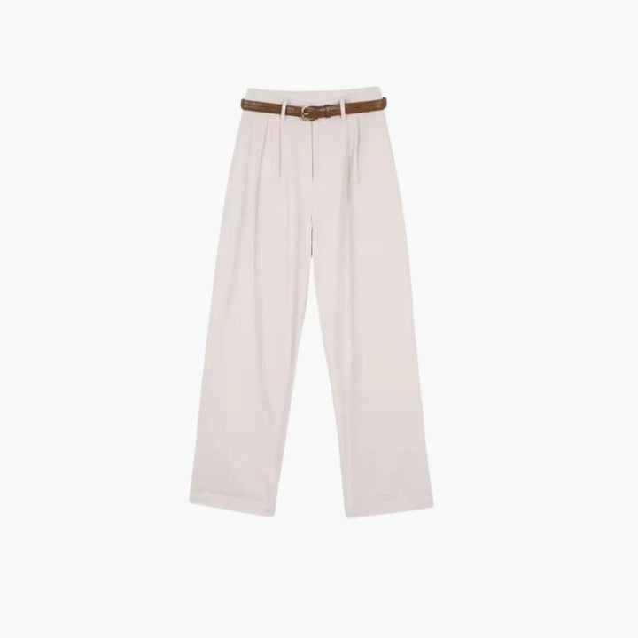 Women’s Pants with High Waist and Pleated Design