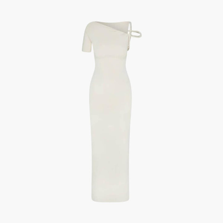 Women’s One-Shoulder Maxi Dress with Twisted Sleeve Detail