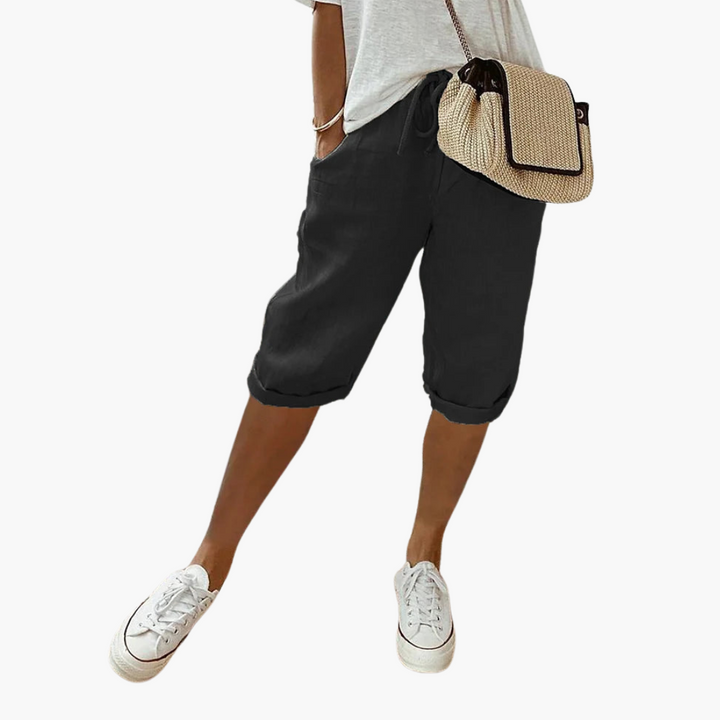 Women’s Shorts with Elasticated Waistband and Relaxed Fit