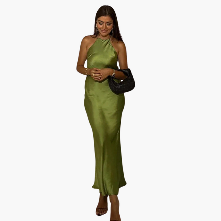 Women’s Maxi Dress with Halter Neck and Open Back