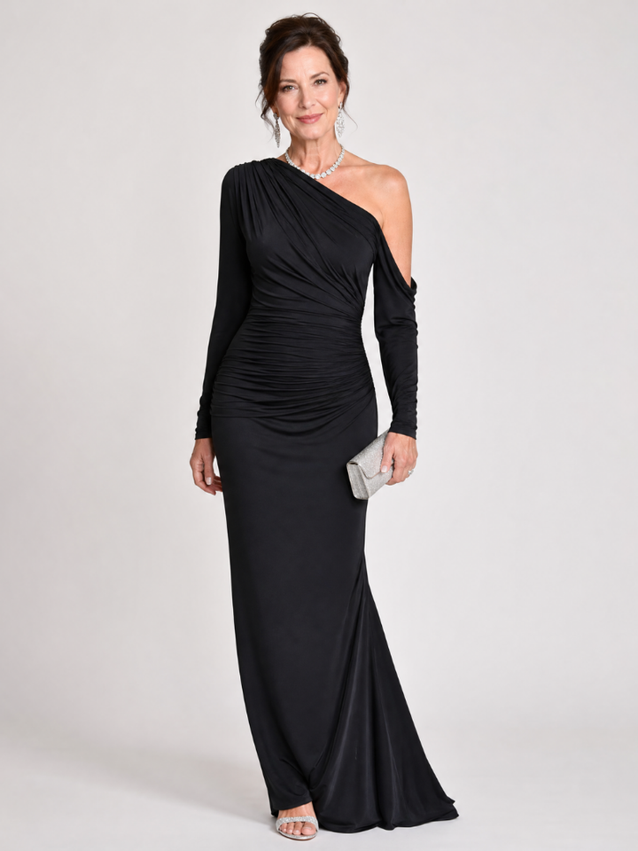 Saskia | One Shoulder Ruched Maxi Dress