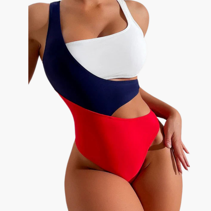 Women’s One-Piece Swimsuit with Asymmetric One-Shoulder Design