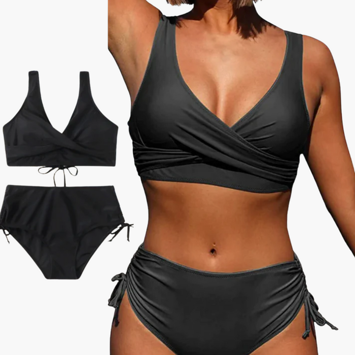Women’s Bikini Set with High - Waisted Bottoms and Fitted Silhouette