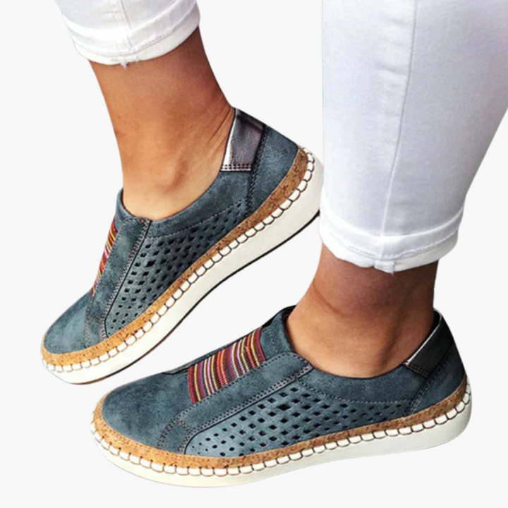 Women’s Slip On Sneakers with Perforated Panels and Platform Sole