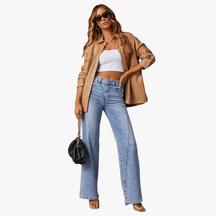 Women’s High-Waist Flare Jeans with Vintage Style