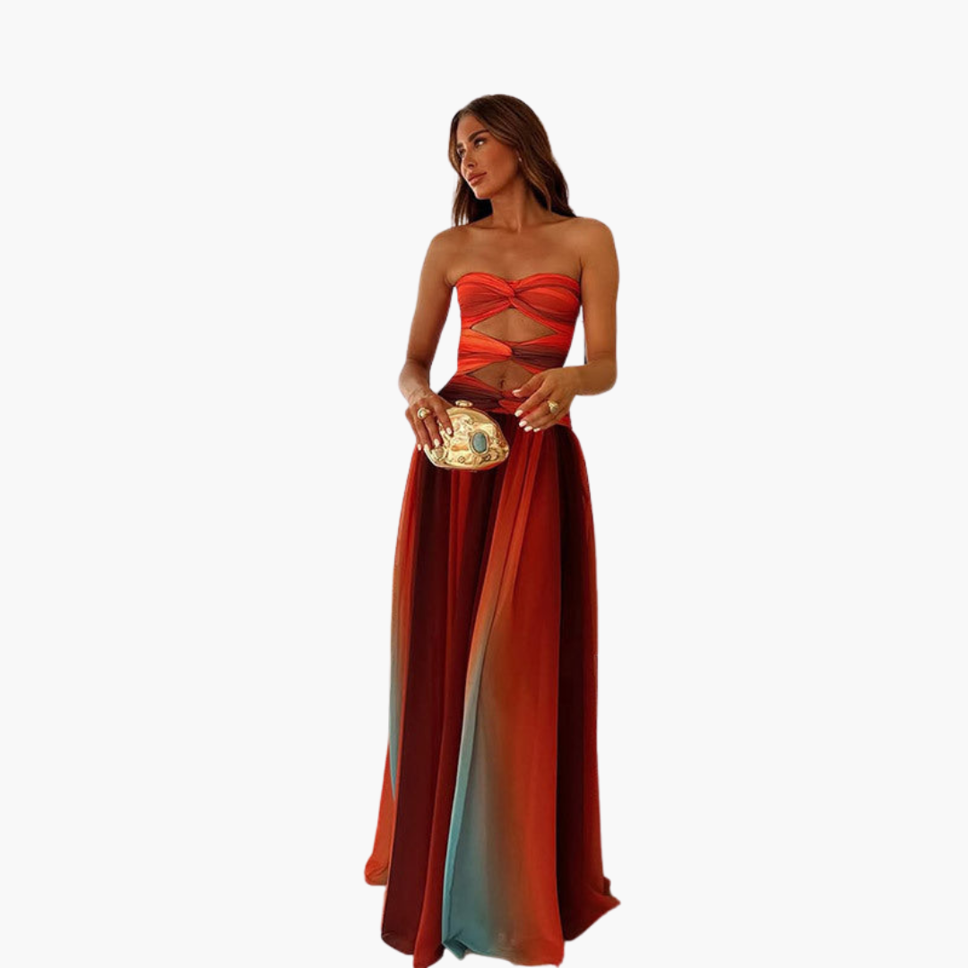 Women’s Maxi Dress with Cut Out and Gradient