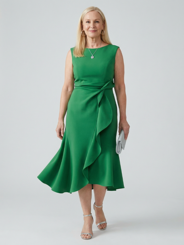 Voren | Simple Drape Midi Dress