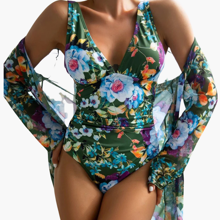 Women’s One - Piece Swimsuit with Wrap Front and Integrated Shaping Panel
