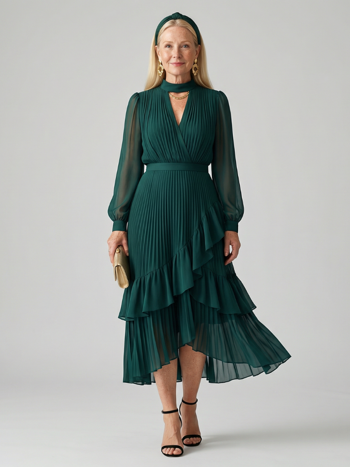 Aris | Fluid Drape Midi Dress