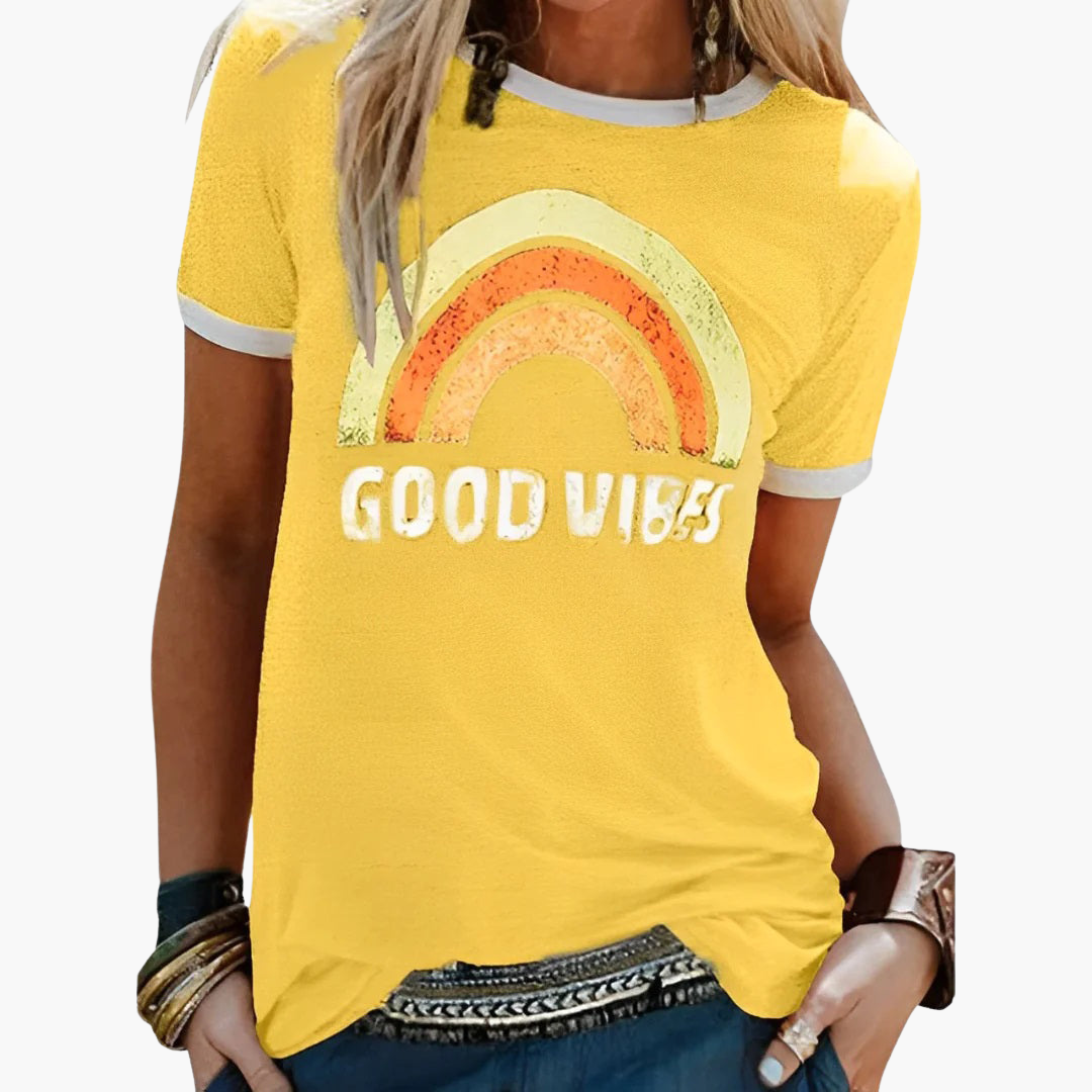 Women’s T-Shirt with Crew Neck and Graphic Print
