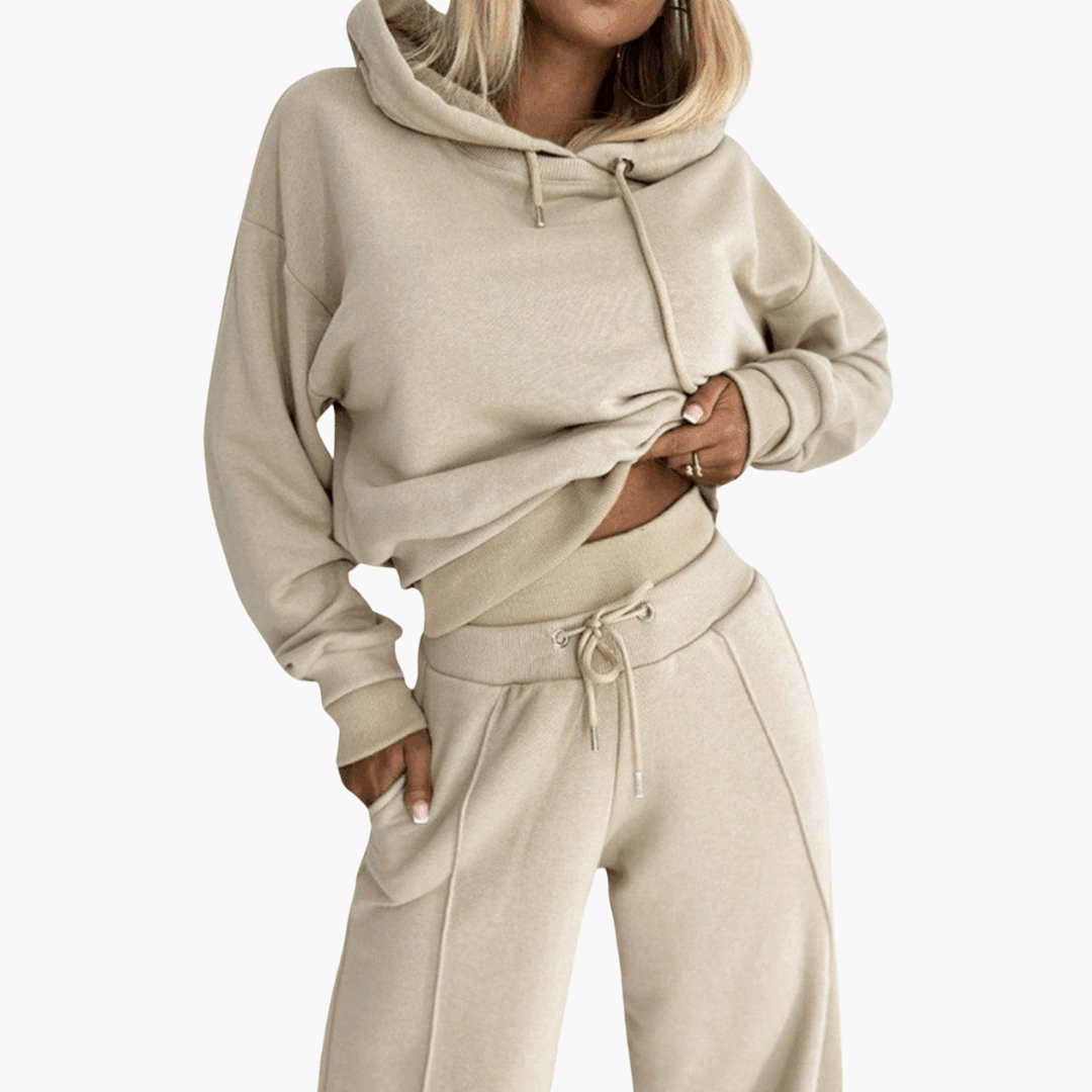 Women’s Two-Piece Knit Loungewear Set with Relaxed Fit