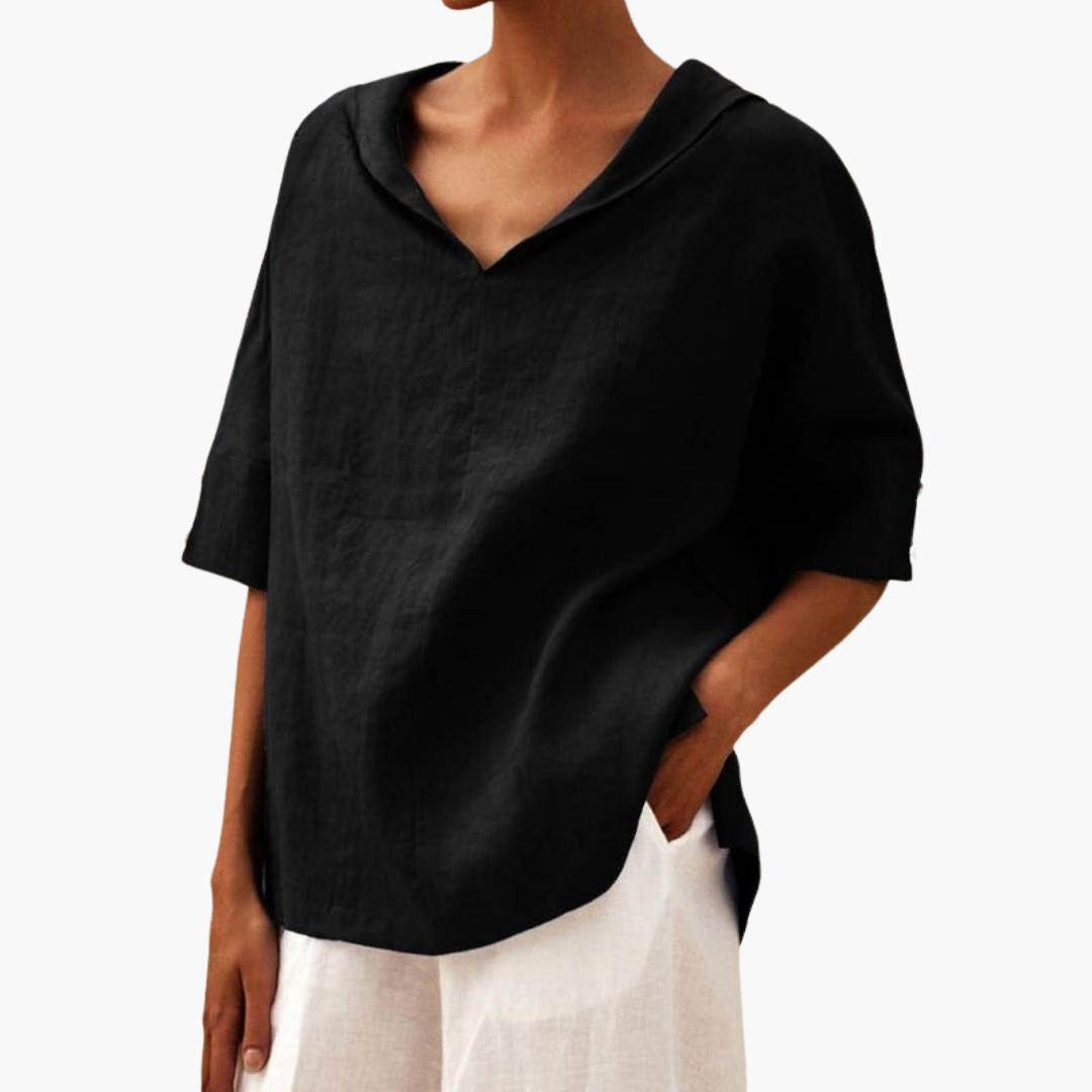Women’s Casual Blouse with Striped Pattern and Flowy Fit