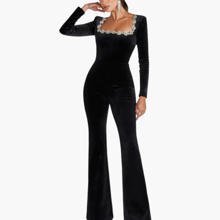 Women’s Long Sleeve Straight-Leg Jumpsuit