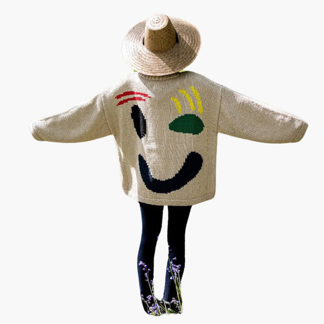 Women’s Sweater with Crew Neck and Cable Knit