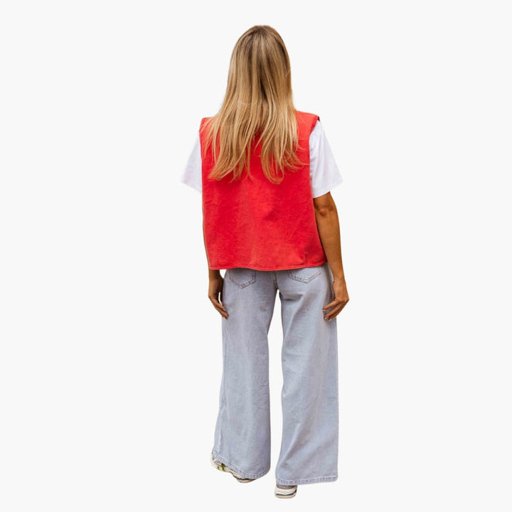 Women’s Sleeveless Button-Front Vest