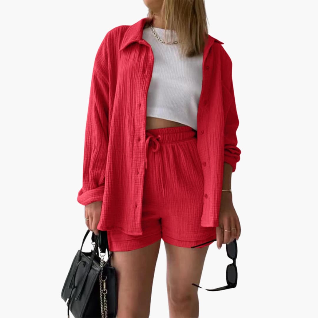 2-Piece Set for Women - Relaxed Fit Shirt and Shorts -  Made By Riley