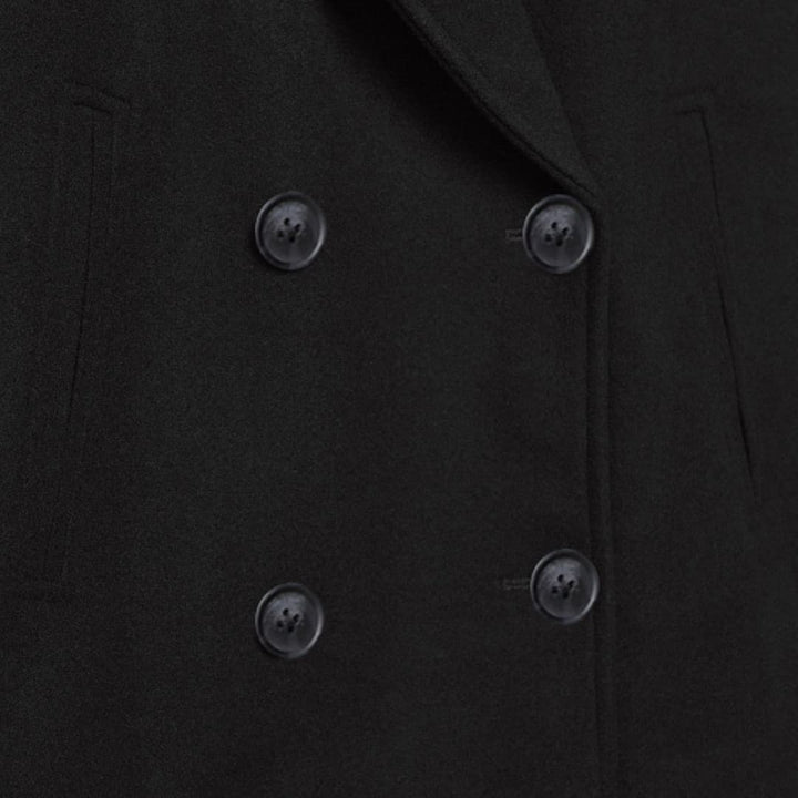 Women’s cropped jacket with double-breasted front and wide lapels