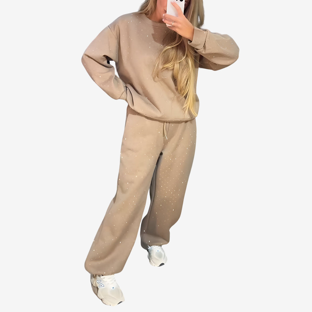 Women’s Diamond Pattern Two-Piece Long Sleeve Set