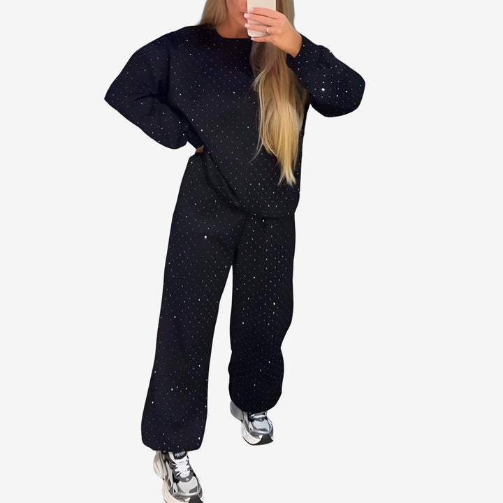 Women’s Diamond Pattern Two-Piece Long Sleeve Set