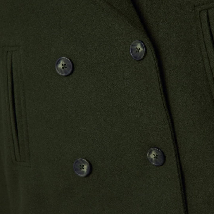 Women’s cropped jacket with double-breasted front and wide lapels