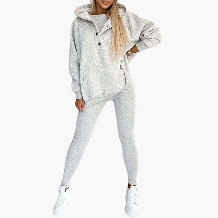 Women’s Three-Piece Lounge Set with Vest Long Sleeve Top and Pants