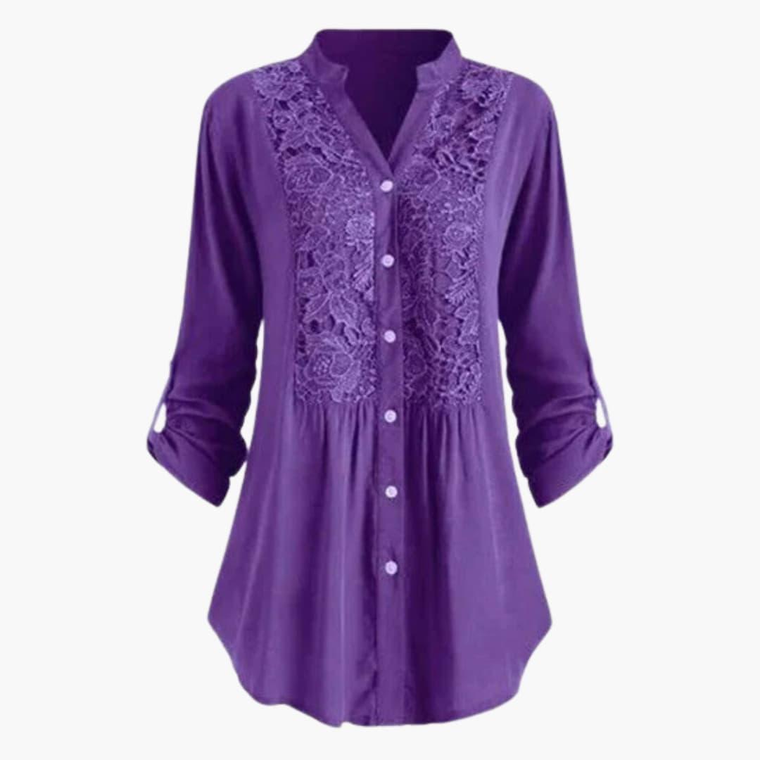 Women’s Blouse with Puff Sleeves and Shaped Fit