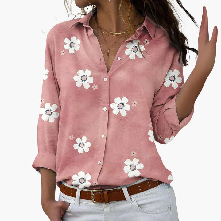 Women’s Button Up Blouse with Floral Print