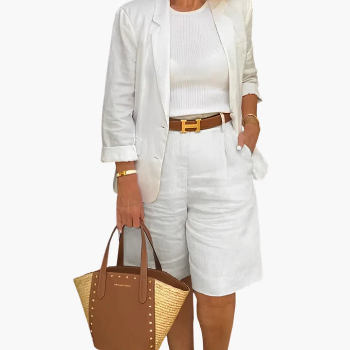 Women’s Two-Piece Set with Blazer and Shorts