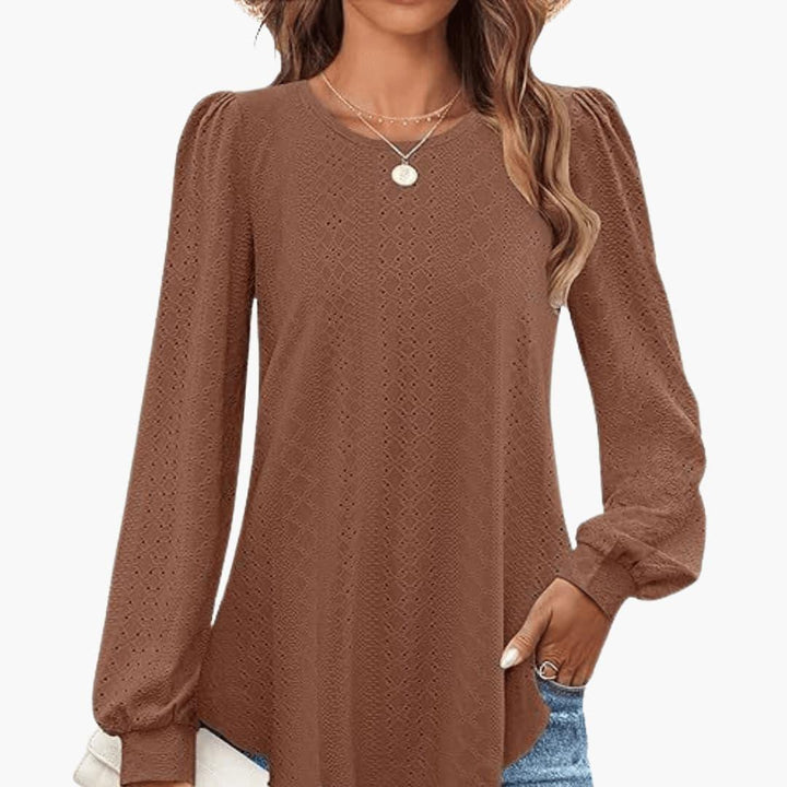 Casual Lantern Top for Women - Loose Fit, Elegant Sleeves -  Made By Riley
