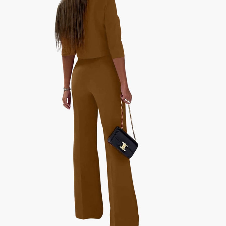 Women’s Two-Piece Set with Cropped Top and Pants