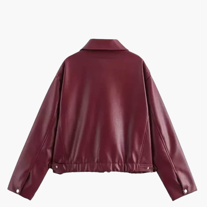 Women’s Bomber Jacket with Zip-Up Front and Collar