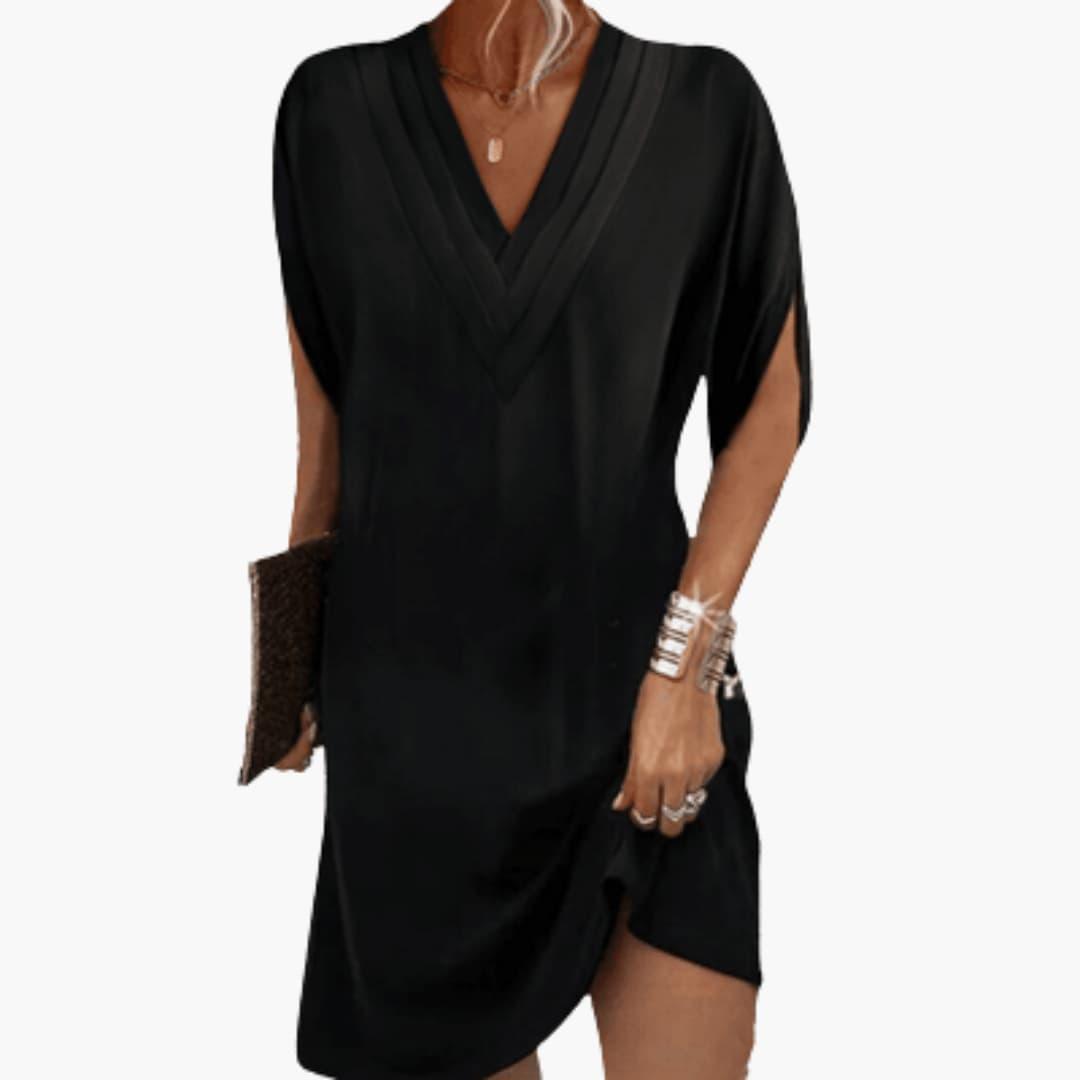 Women’s Tunic Dress with V-Neck and Side Slits