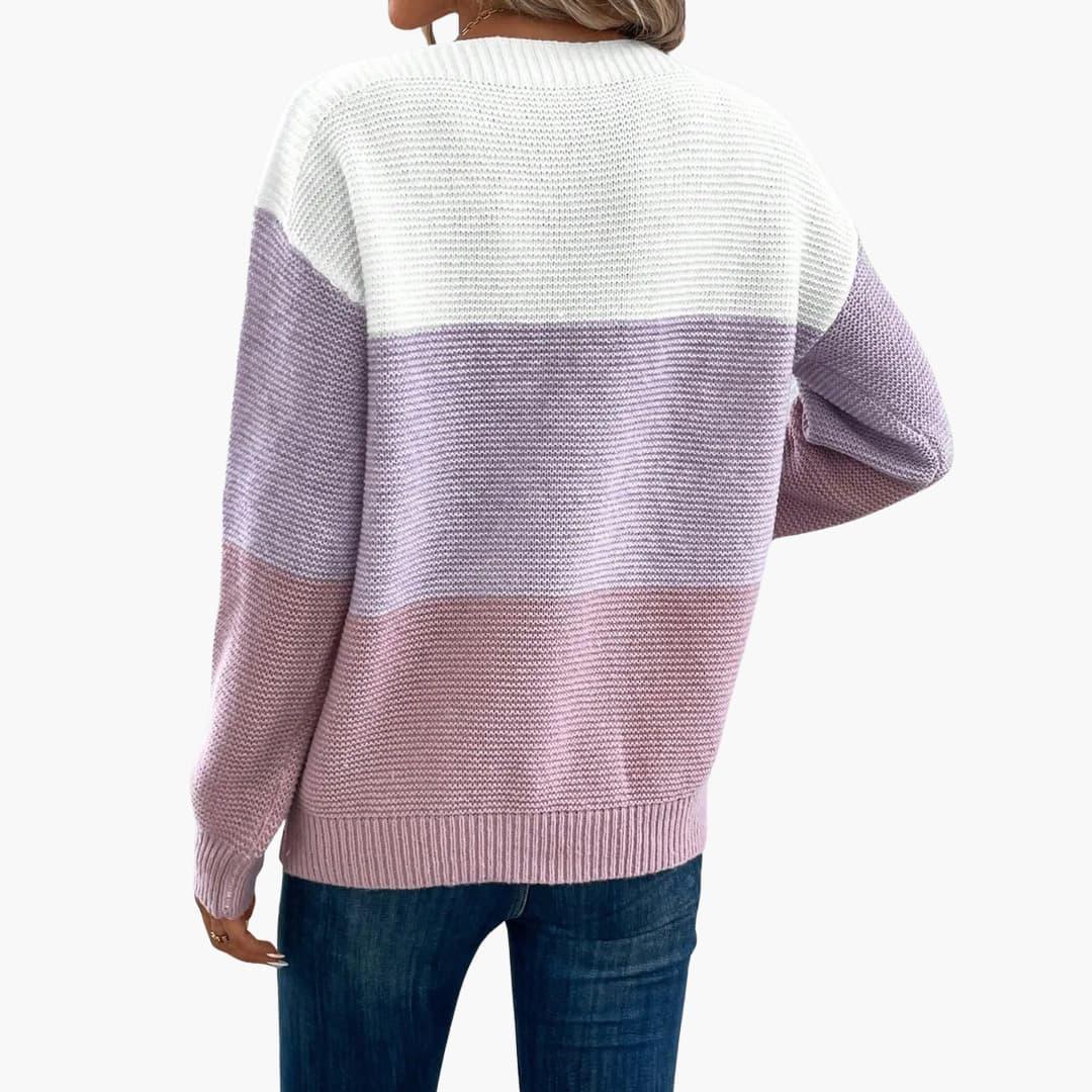 Women’s Ombre Knit Sweater with Long Sleeves and Pullover Style