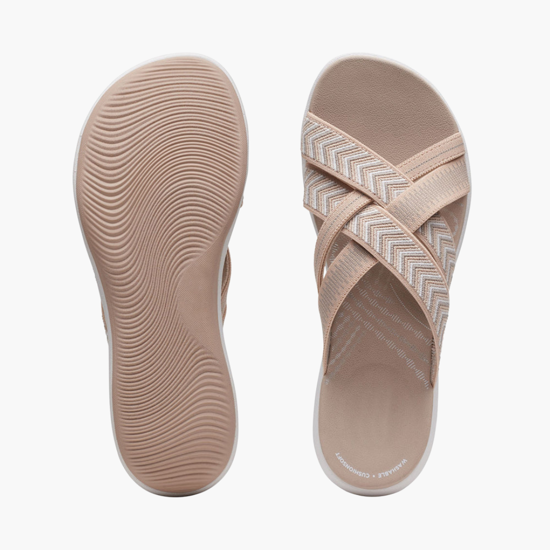 Women’s Slip-On Sandals with Open Toe and Padded Footbed