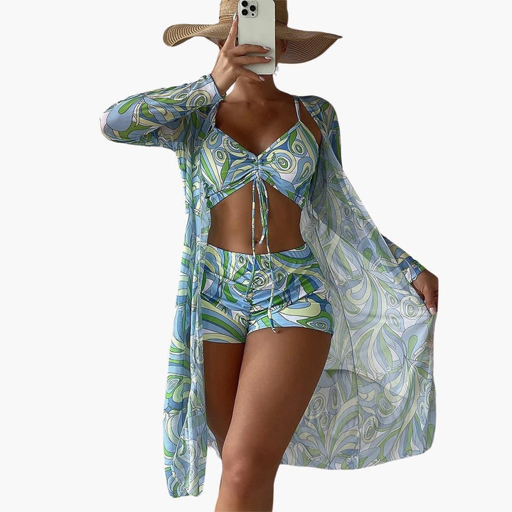 3-Piece Swimsuit Set with Cover-Up – Women&